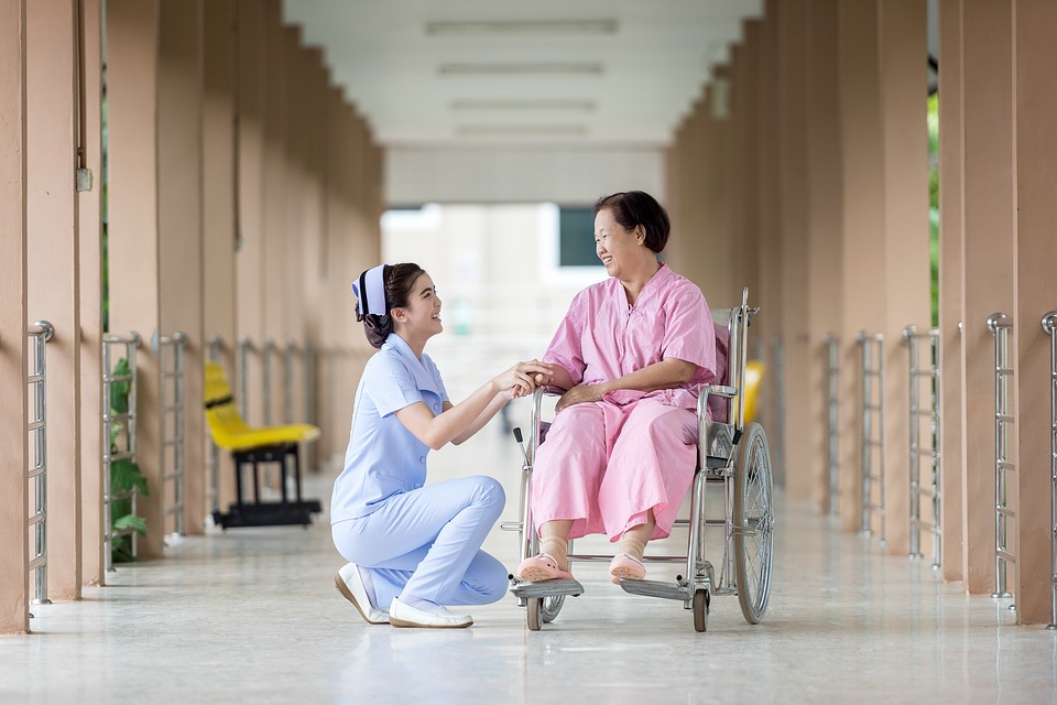 nurse and senior citizen
