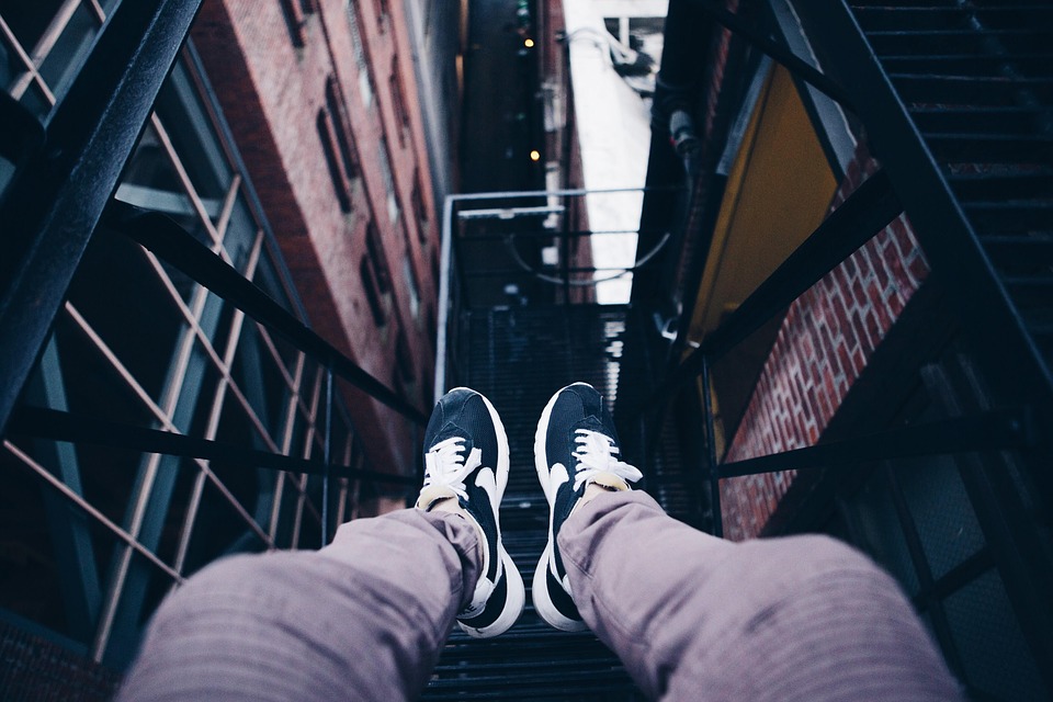 man wearing shoes